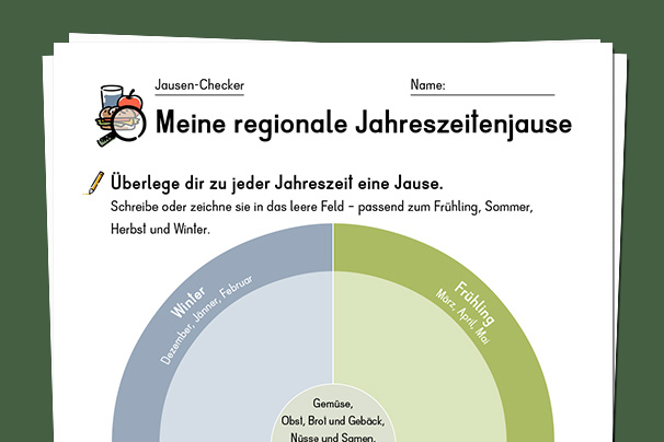 Vorschaubild- des Arbeitsblattes Meine regionale Jahreszeitenjause