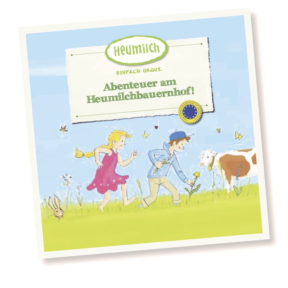 Titelseite des Kinderbuches 'Abenteuer am Heumilchbauernhof'