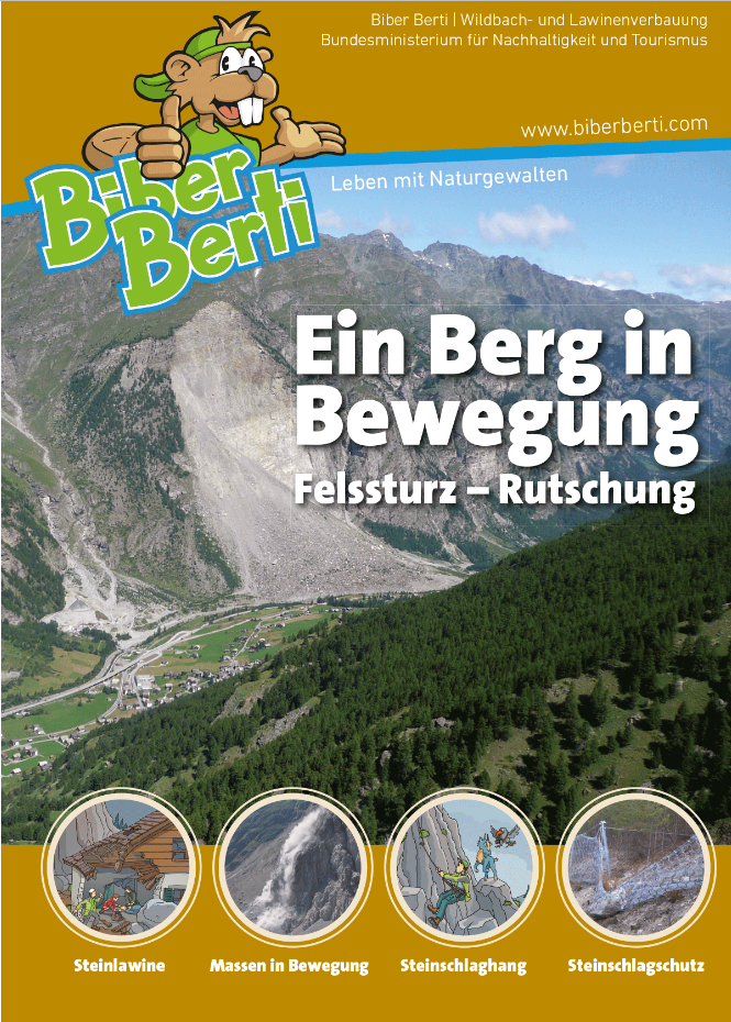 Das Titelblatt zeigt ein großes Tal zwischen zwei Bergen, mit einem großen Hangrutsch auf einer Seite