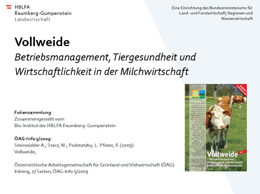 Titelfolie der Präsentation, Kühe auf einer Weide