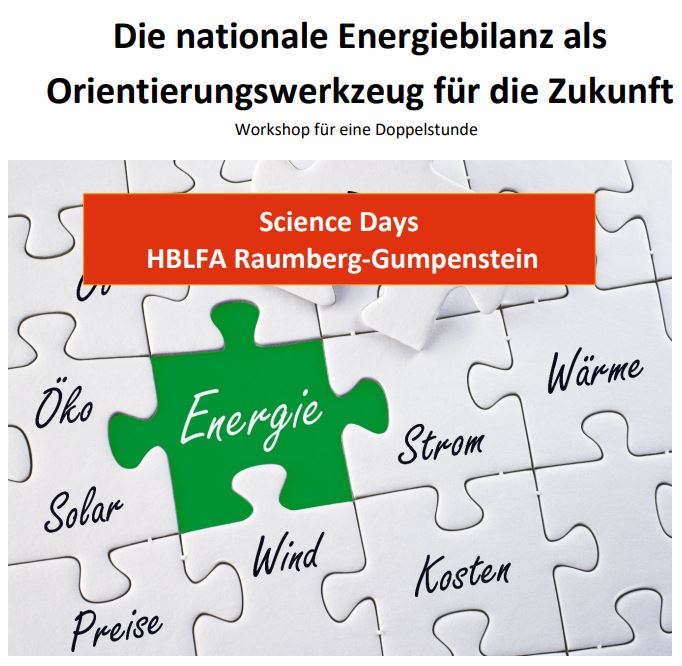 Titelbild des Handouts, Puzzlesteine mit Wörtern darauf wie zum Beispiel Energie