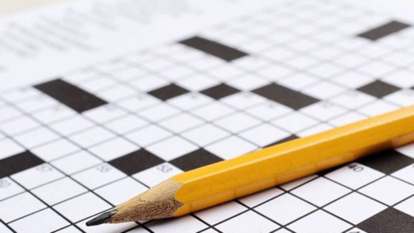 Kreuzworträtsel mit einem Bleistift