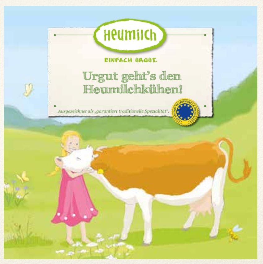 Deckblatt vom Kinderbuch mit einem Mädchen und einer Kuh