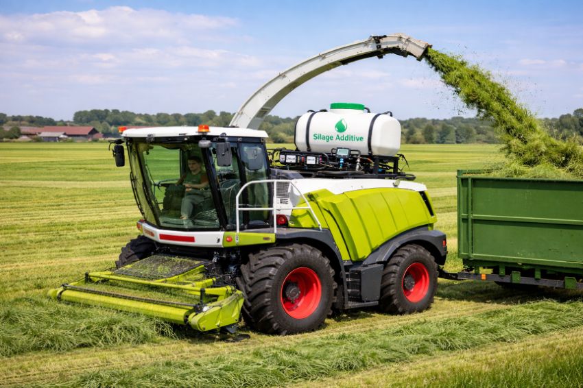 Feldhäcksler bei der Grassilageernte