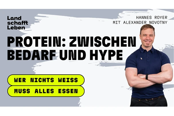 Titelbild vom Podcast 'Wer nichts weiss muss alles essen' - Protein: zwischen Bedarf und Hype | Alexander Novotny 